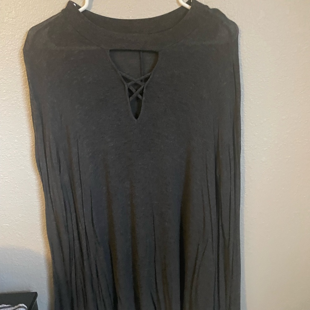 Goldspark Charcoal Gray Top